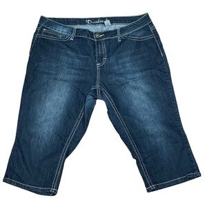 ND Weekend New Directions Dark Blue Cropped Women's Jeans Capri Size 18W